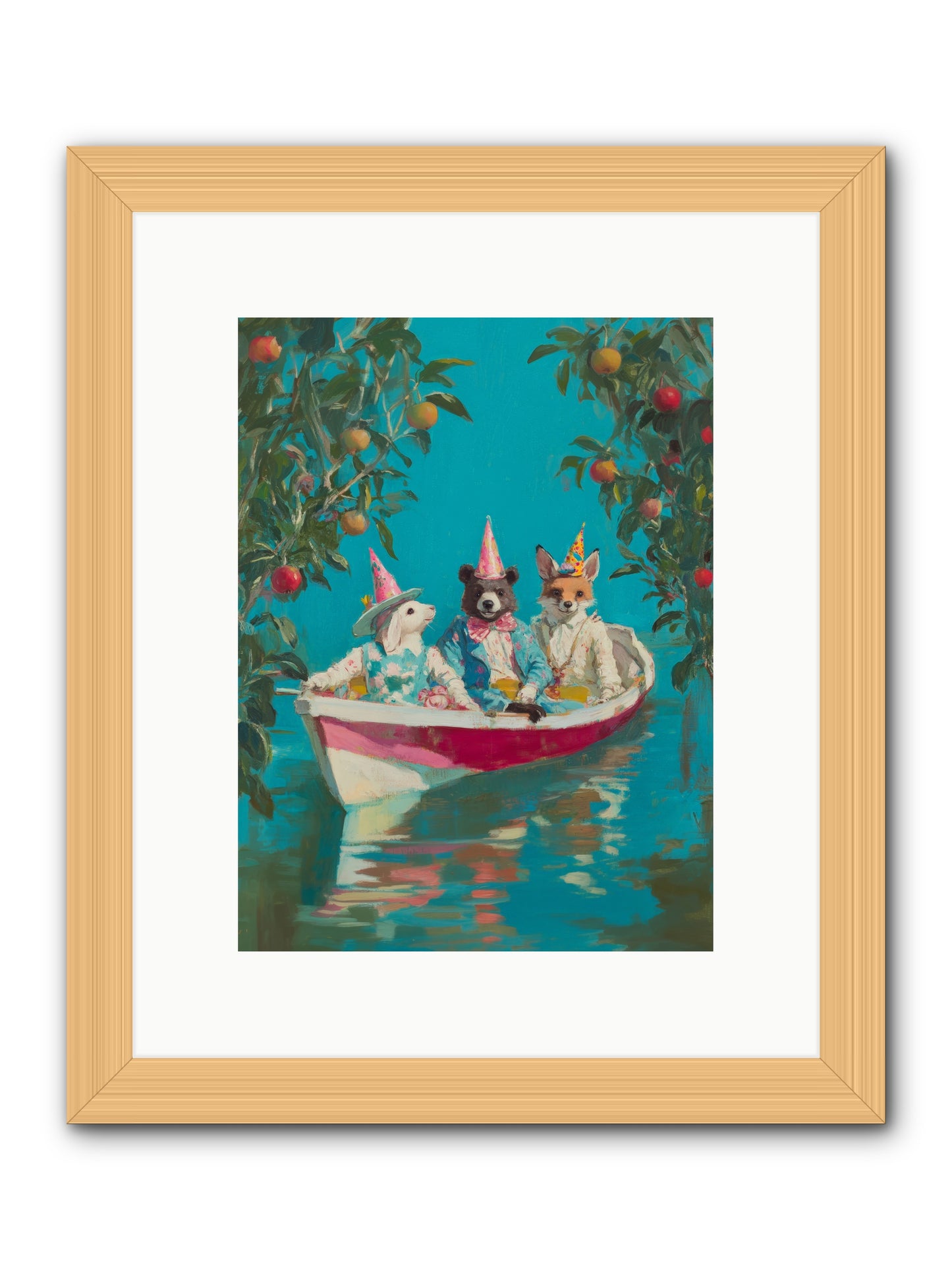 Water Held LaughterRez2 -- Framed Print - Natural 9x12
