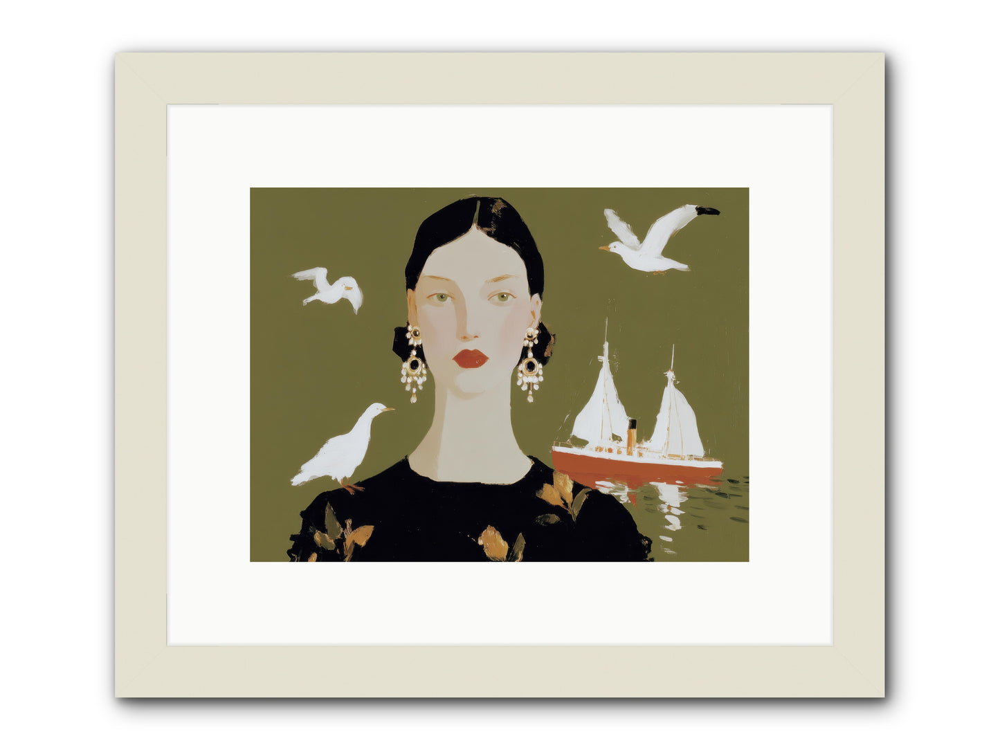 Water Meets the Threshold -- Framed Print - White 12x9