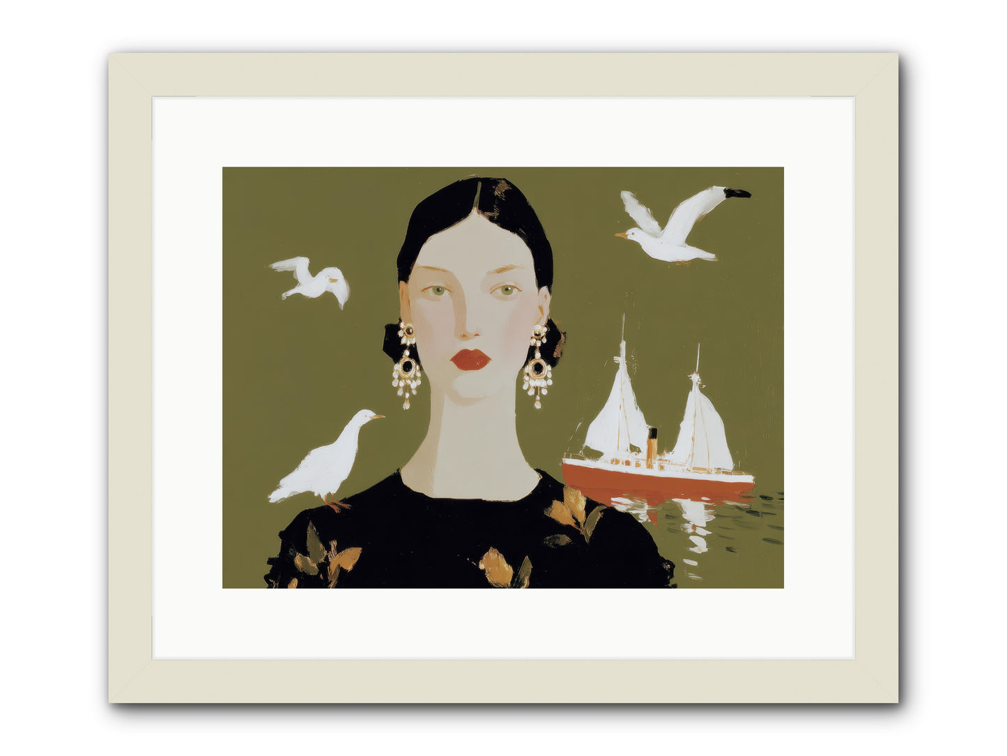 Water Meets the Threshold -- Framed Print - White 16x12