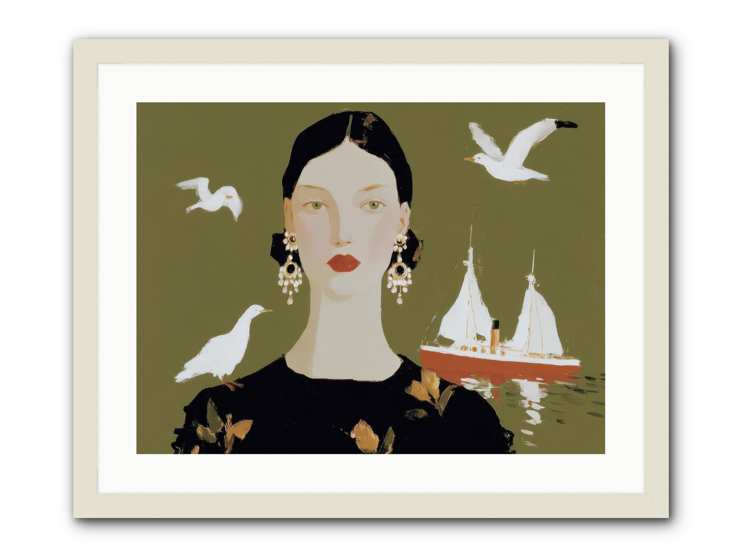 Water Meets the Threshold -- Framed Print - White 24x18