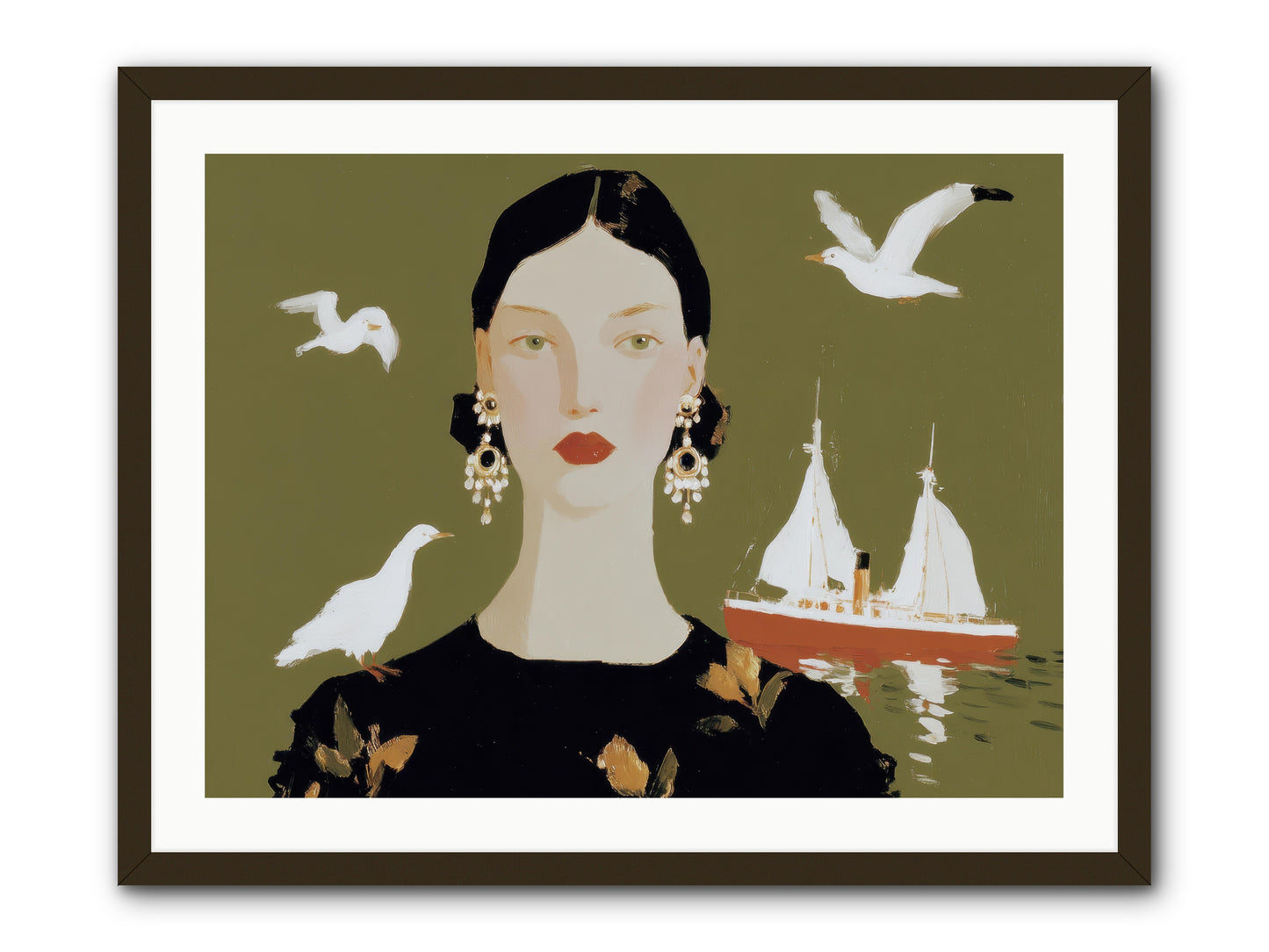 Water Meets the Threshold -- Framed Print - Black 32x24