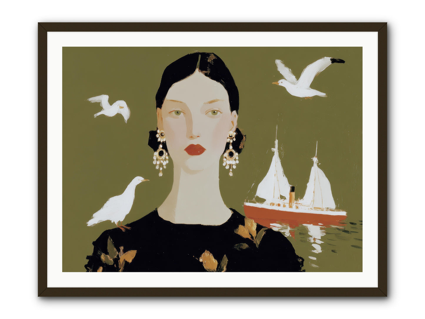 Water Meets the Threshold -- Framed Print - Black 40x30