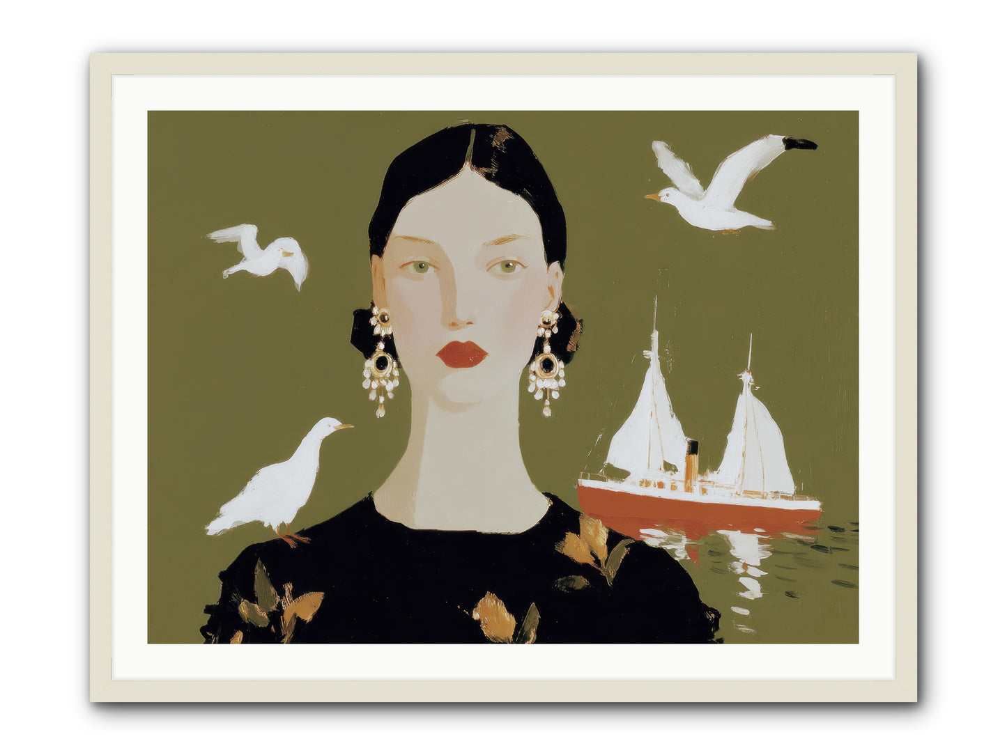 Water Meets the Threshold -- Framed Print - White 40x30