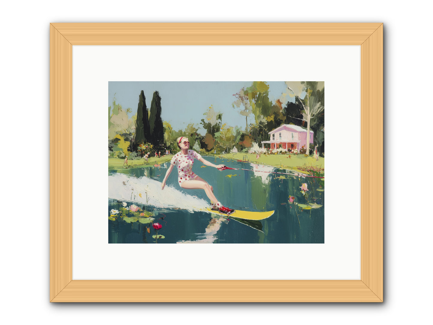 Water Rush -- Framed Print - Natural 12x9