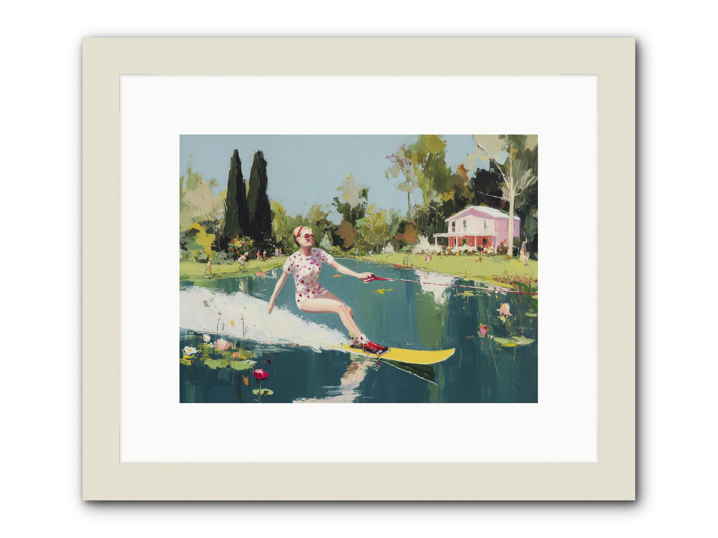 Water Rush -- Framed Print - White 12x9