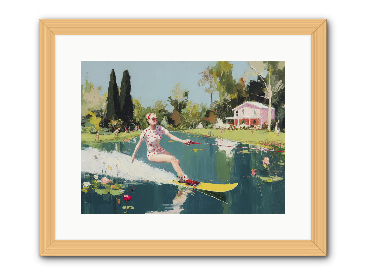 Water Rush -- Framed Print - Natural 16x12