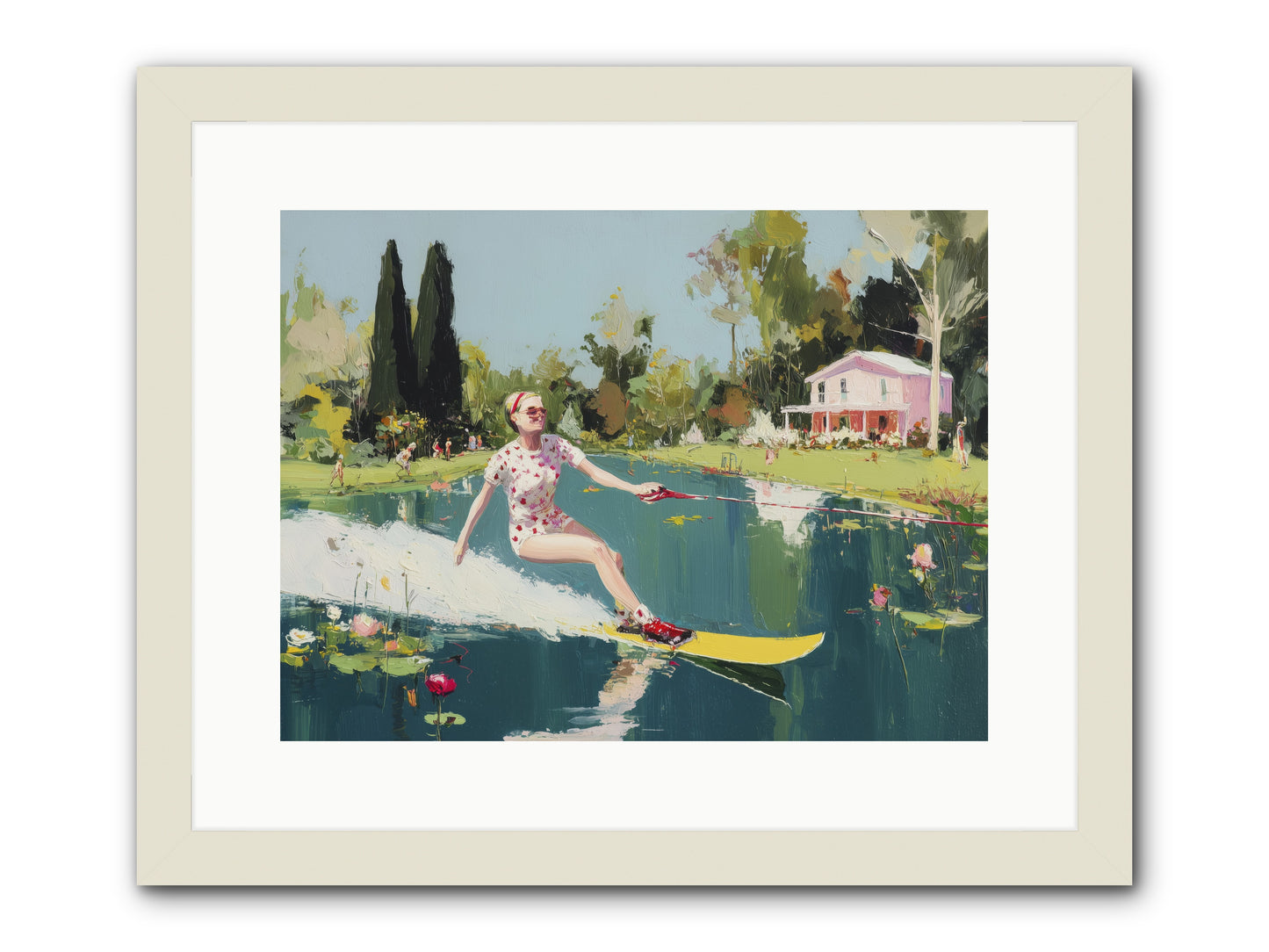 Water Rush -- Framed Print - White 16x12