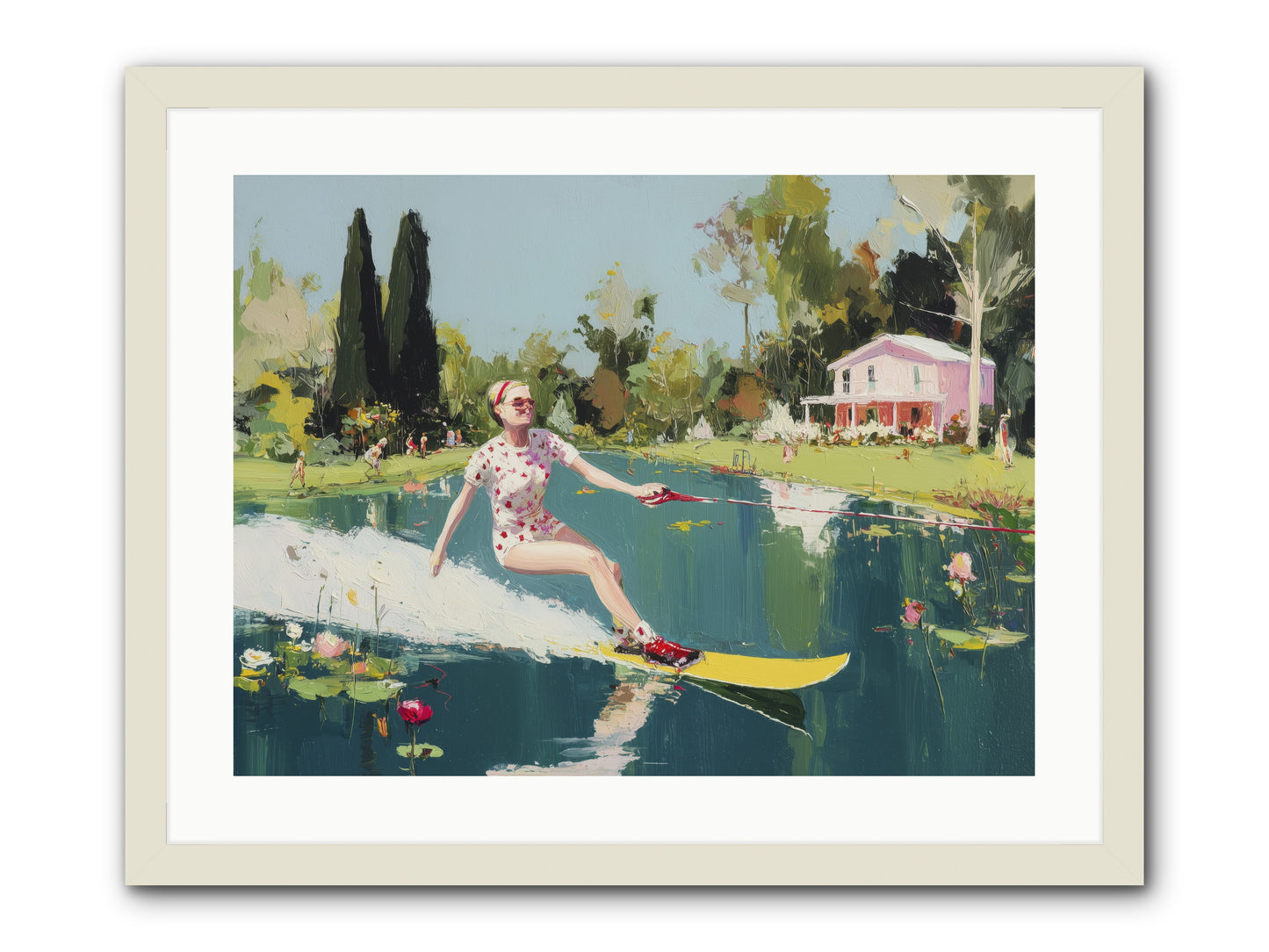 Water Rush -- Framed Print - White 24x18