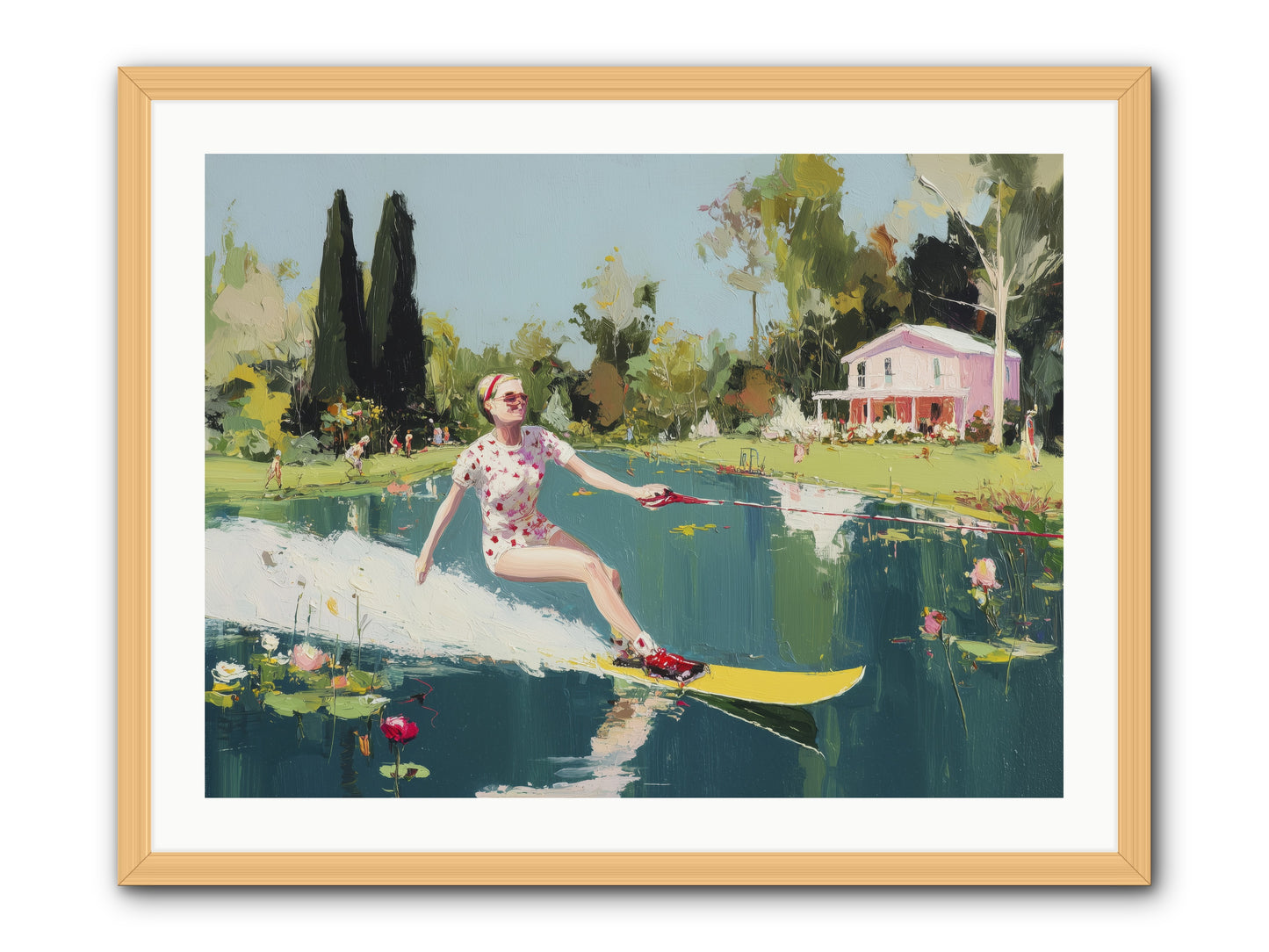 Water Rush -- Framed Print - Natural 32x24