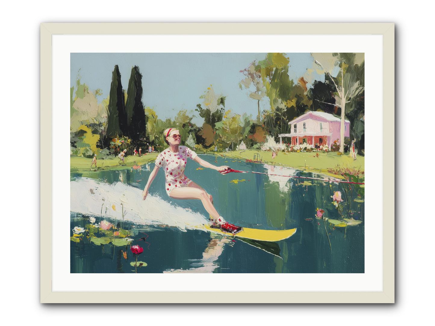 Water Rush -- Framed Print - White 32x24