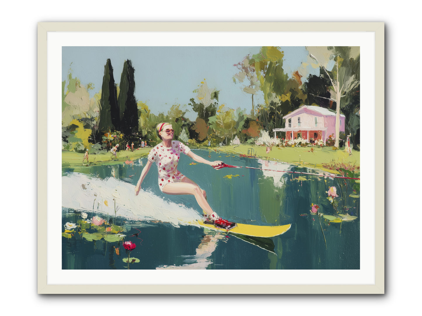Water Rush -- Framed Print - White 40x30