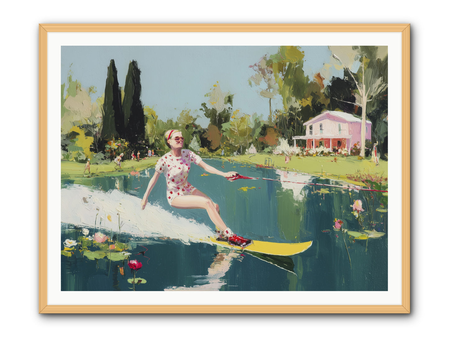 Water Rush -- Framed Print - Natural 48x36