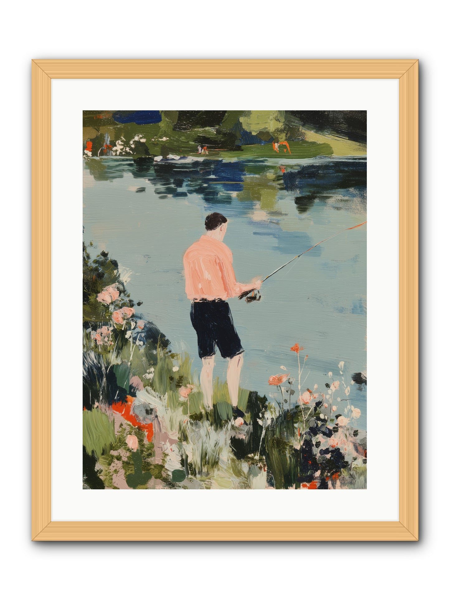 Waterfront Wisdom -- Framed Print - Natural 18x24