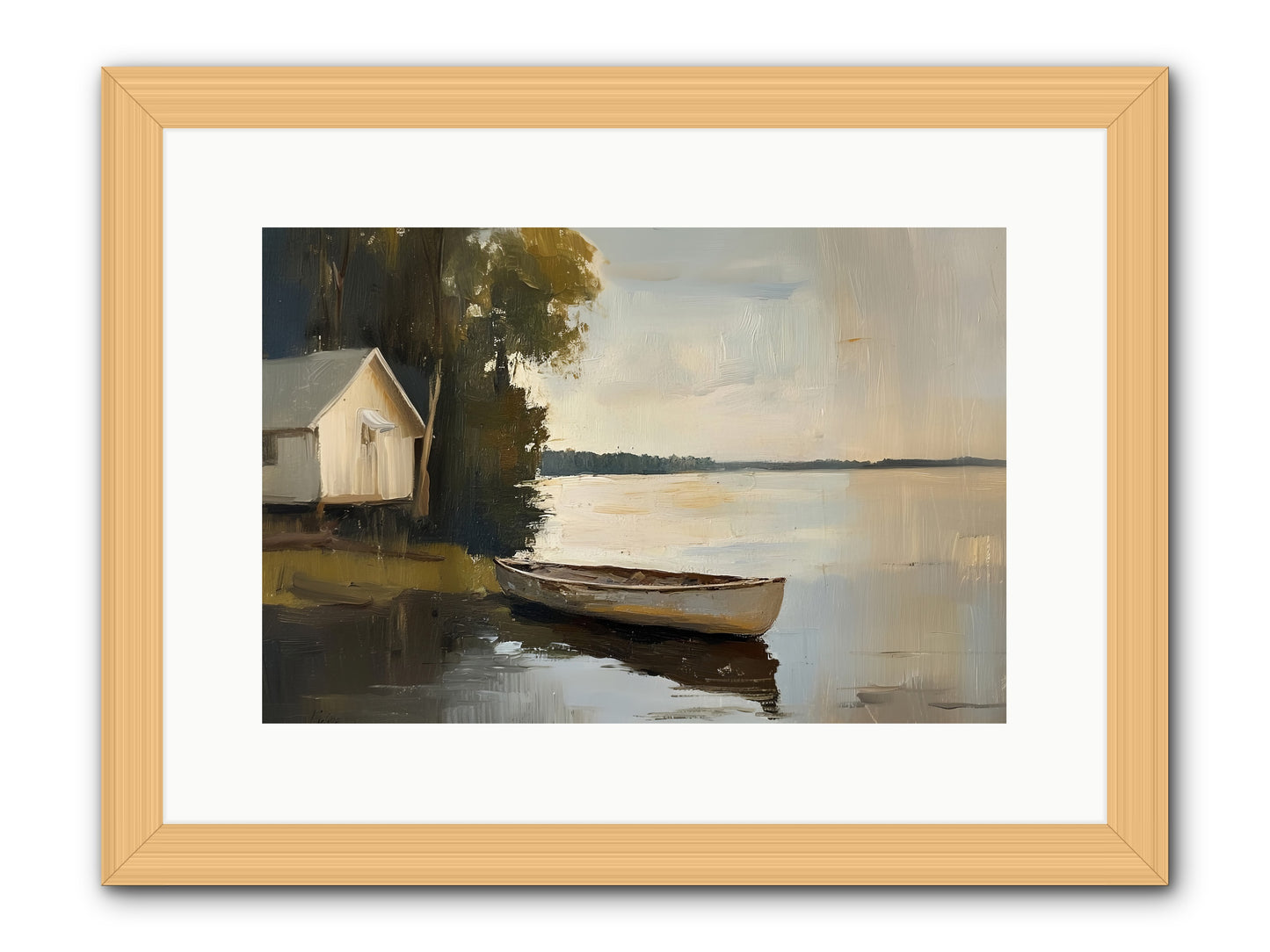 Water's Edge -- Framed Print - Natural 15x10