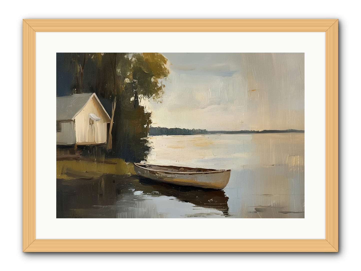 Water's Edge -- Framed Print - Natural 24x16