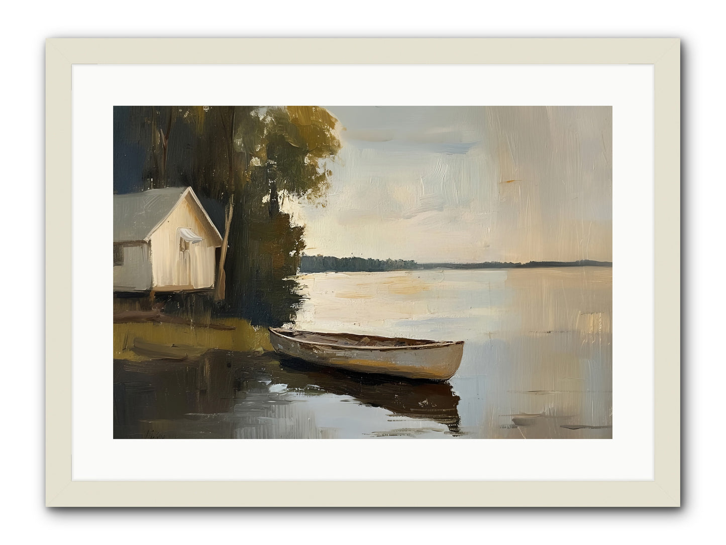 Water's Edge -- Framed Print - White 24x16