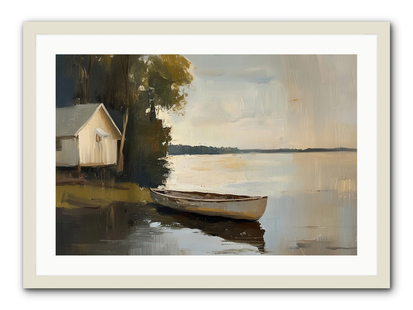 Water's Edge -- Framed Print - White 30x20