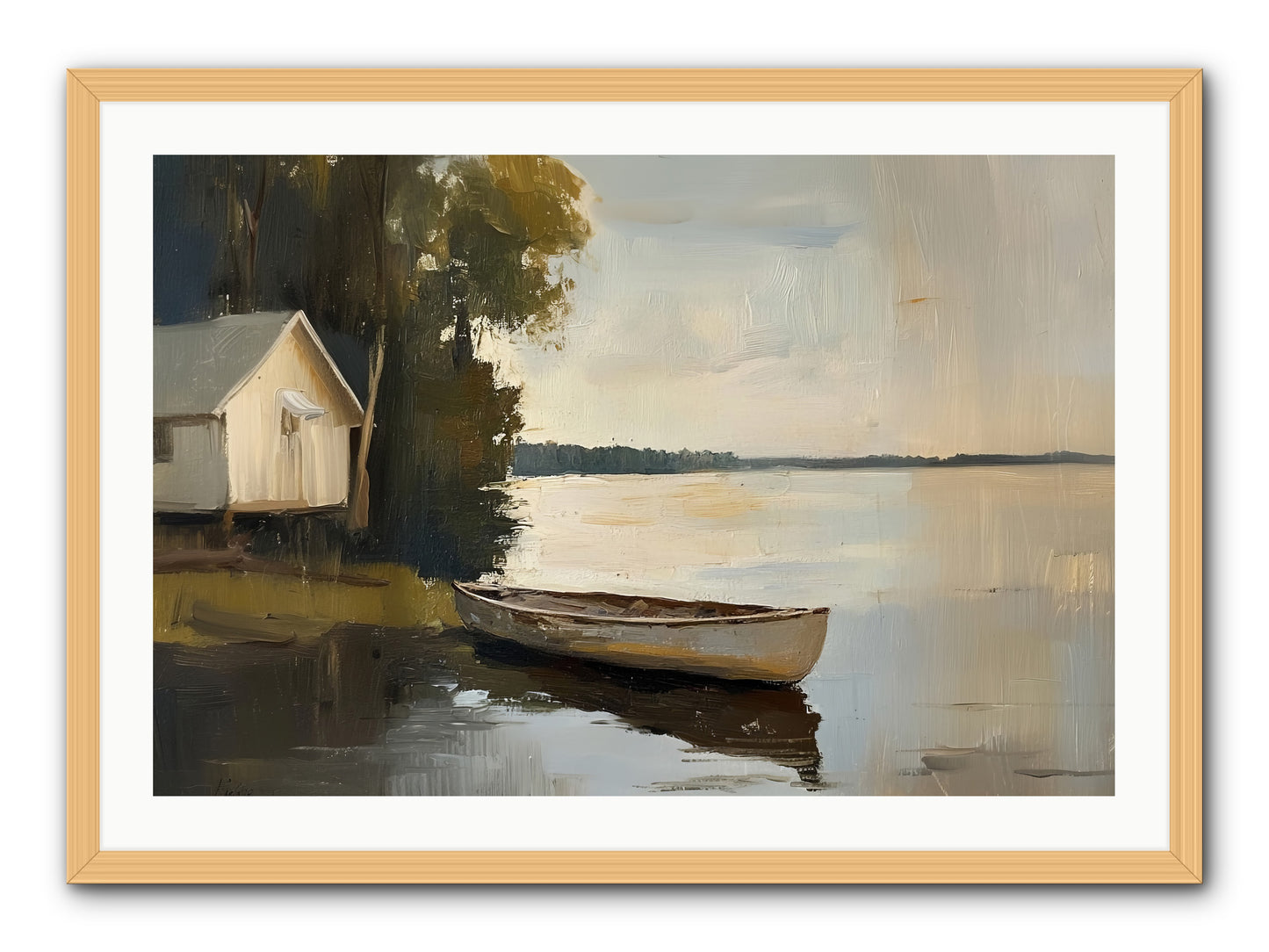 Water's Edge -- Framed Print - Natural 36x24