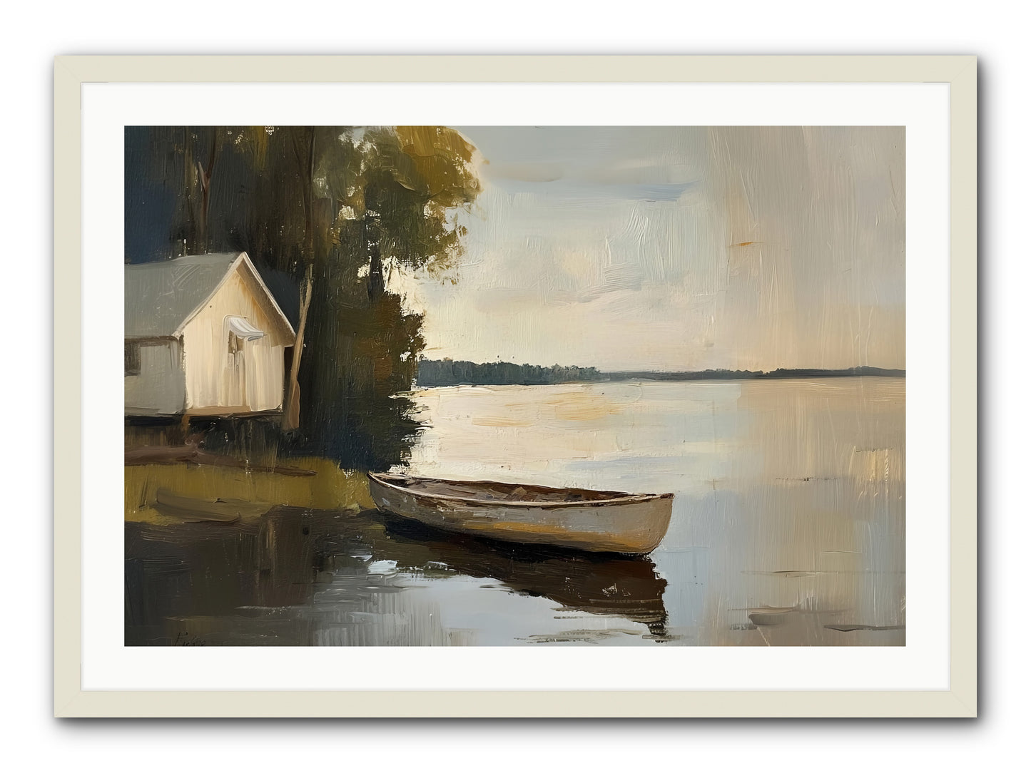 Water's Edge -- Framed Print - White 36x24