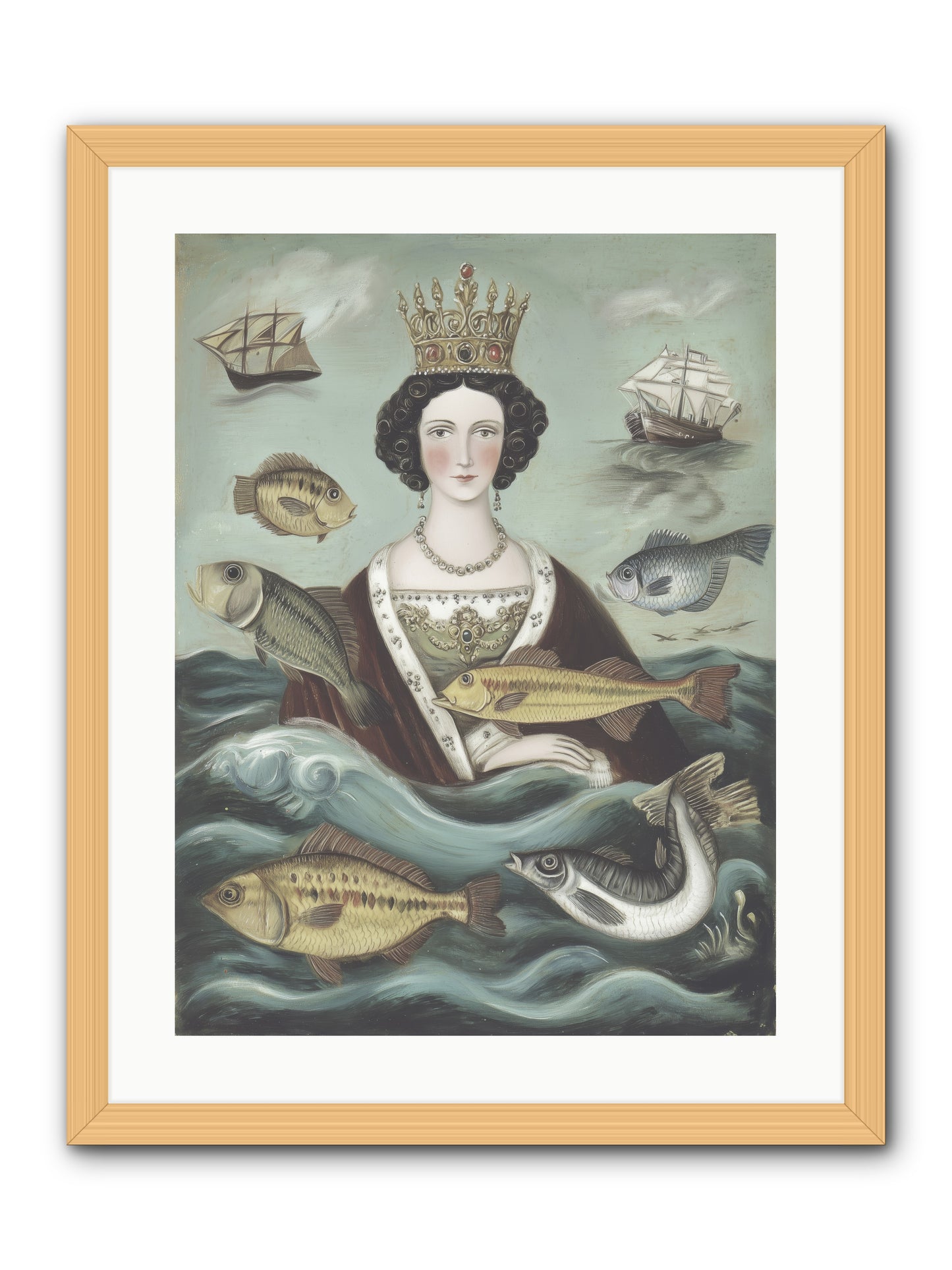Wave Monarch -- Framed Print - Natural 18x24