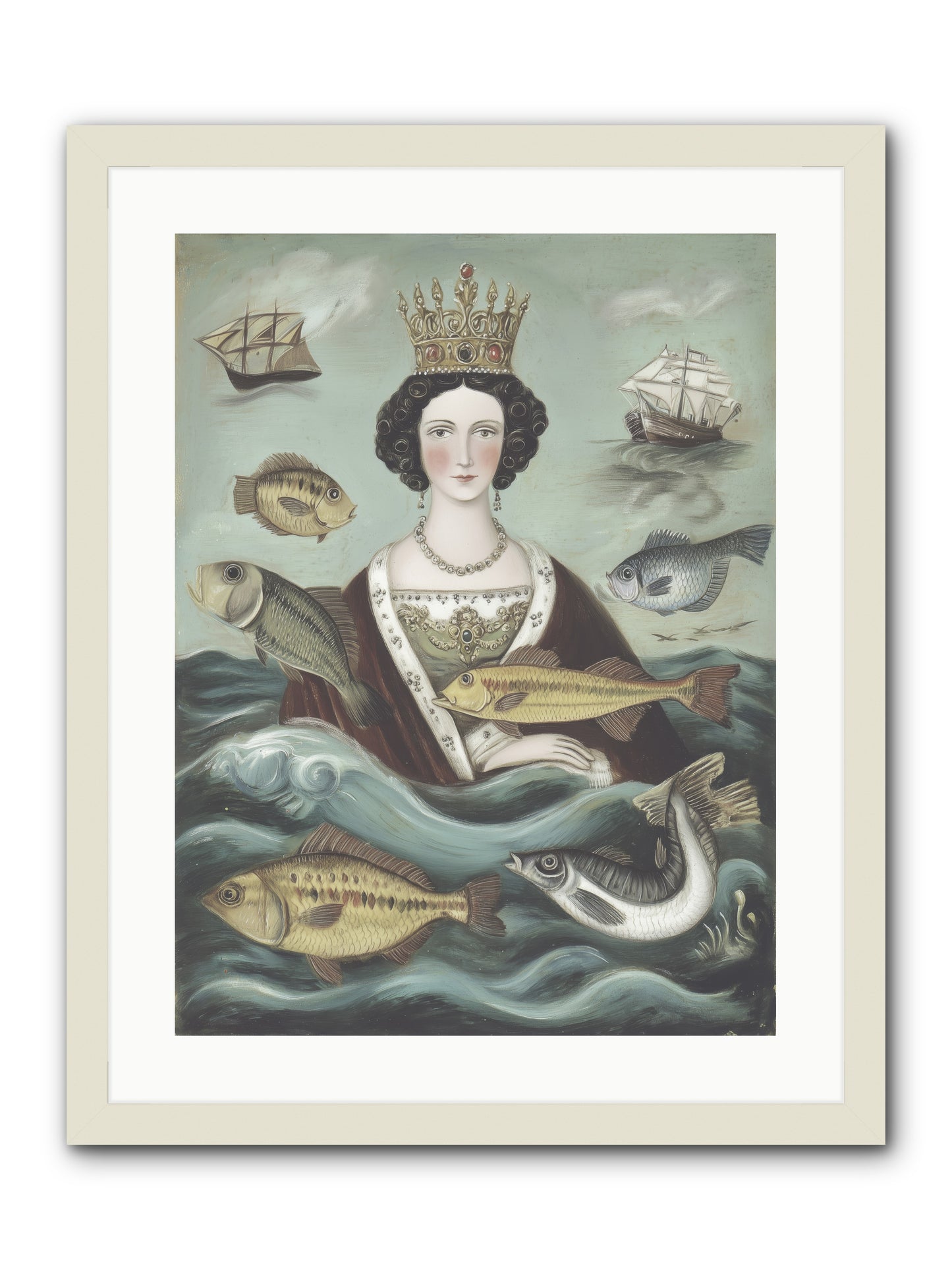 Wave Monarch -- Framed Print - White 18x24