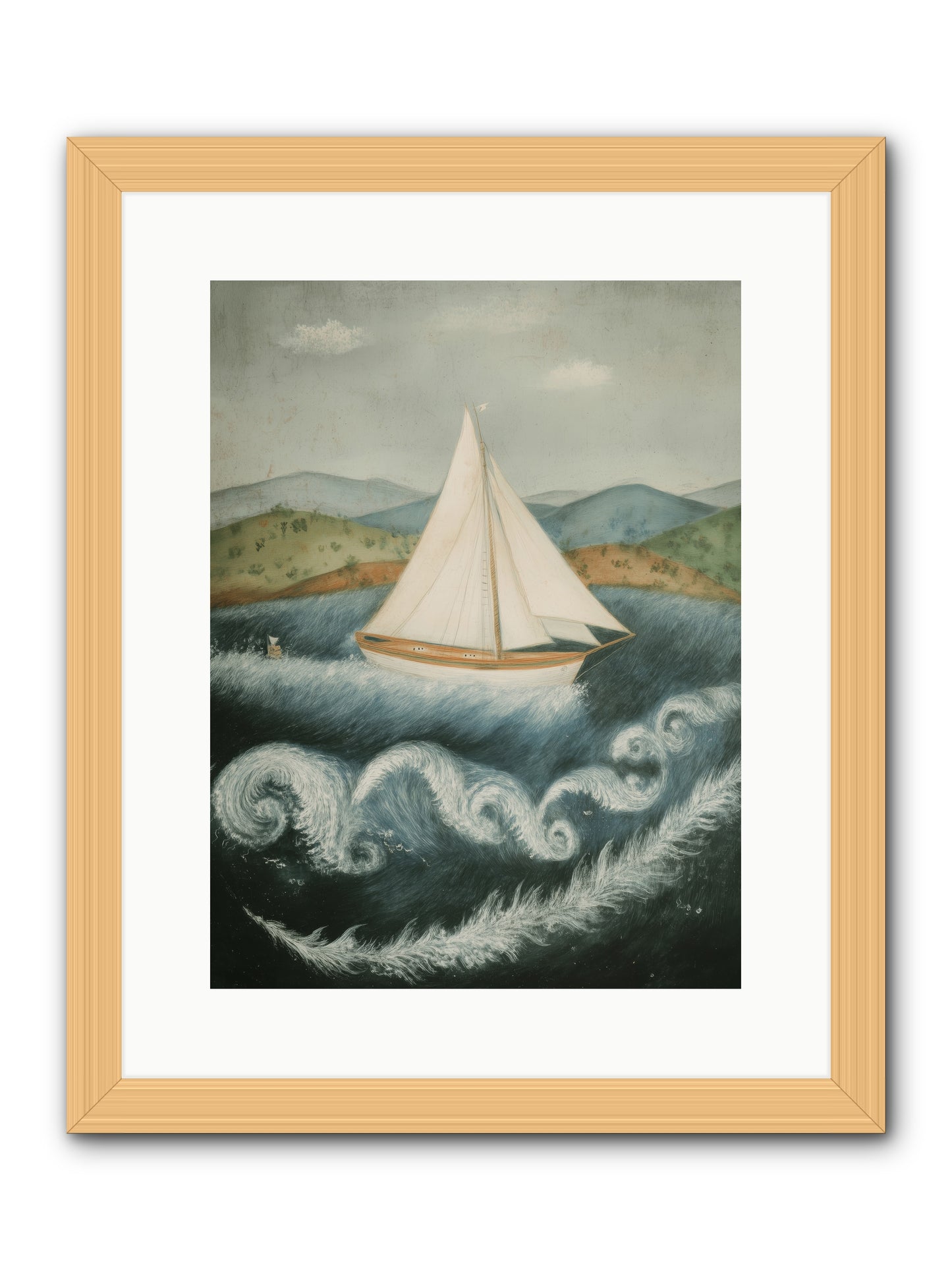 Wave Song Eternal -- Framed Print - Natural 12x16