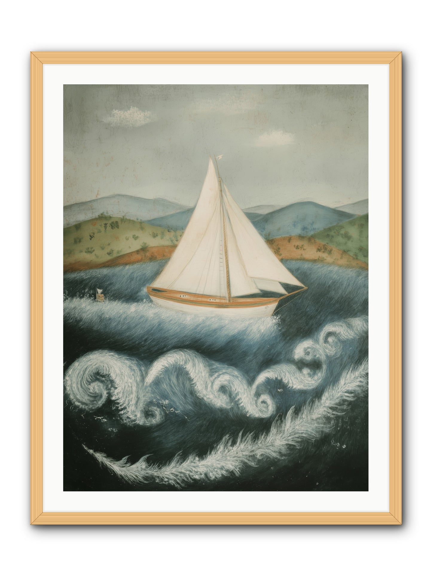 Wave Song Eternal -- Framed Print - Natural 30x40
