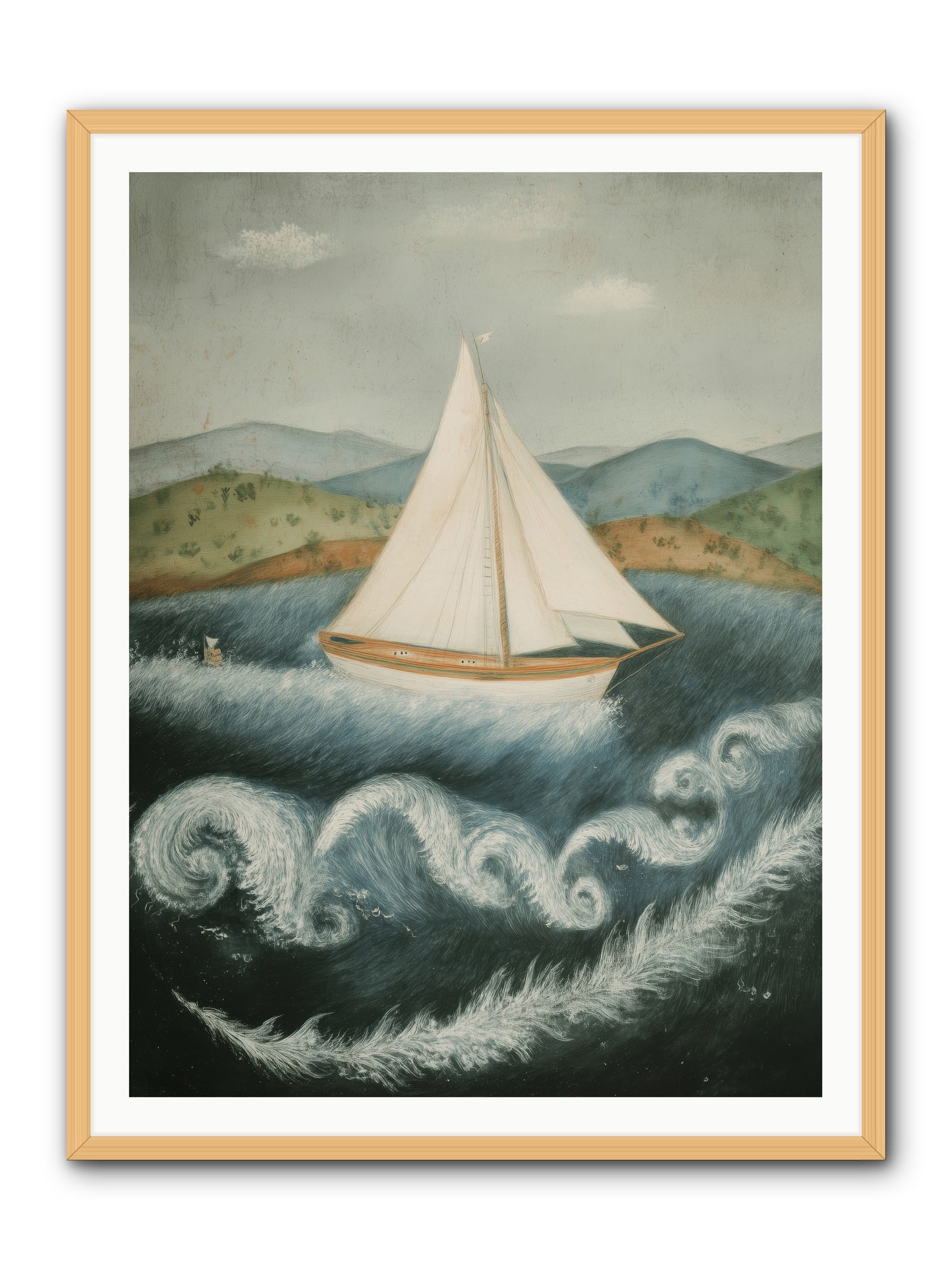 Wave Song Eternal -- Framed Print - Natural 36x48