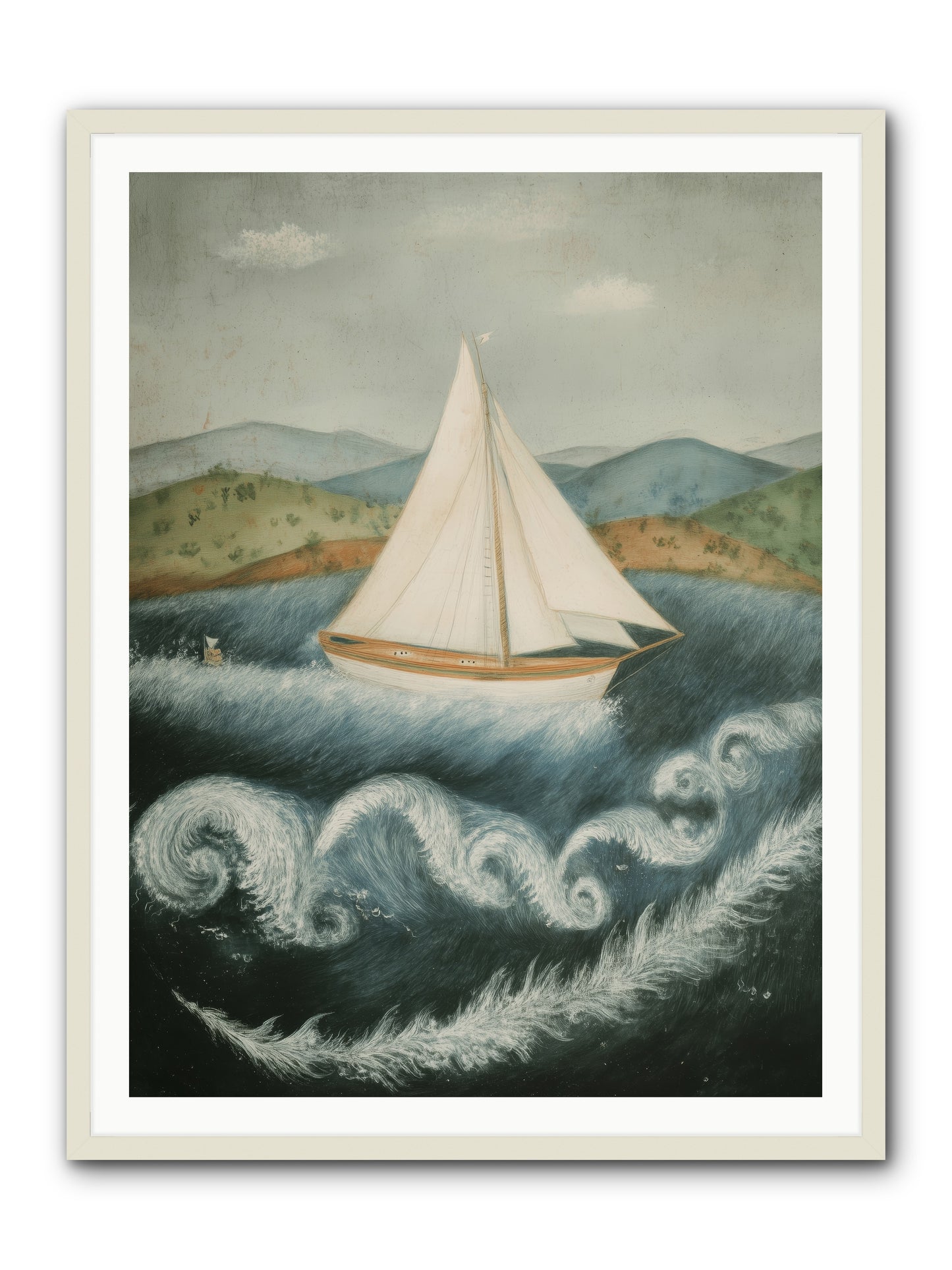 Wave Song Eternal -- Framed Print - White 36x48
