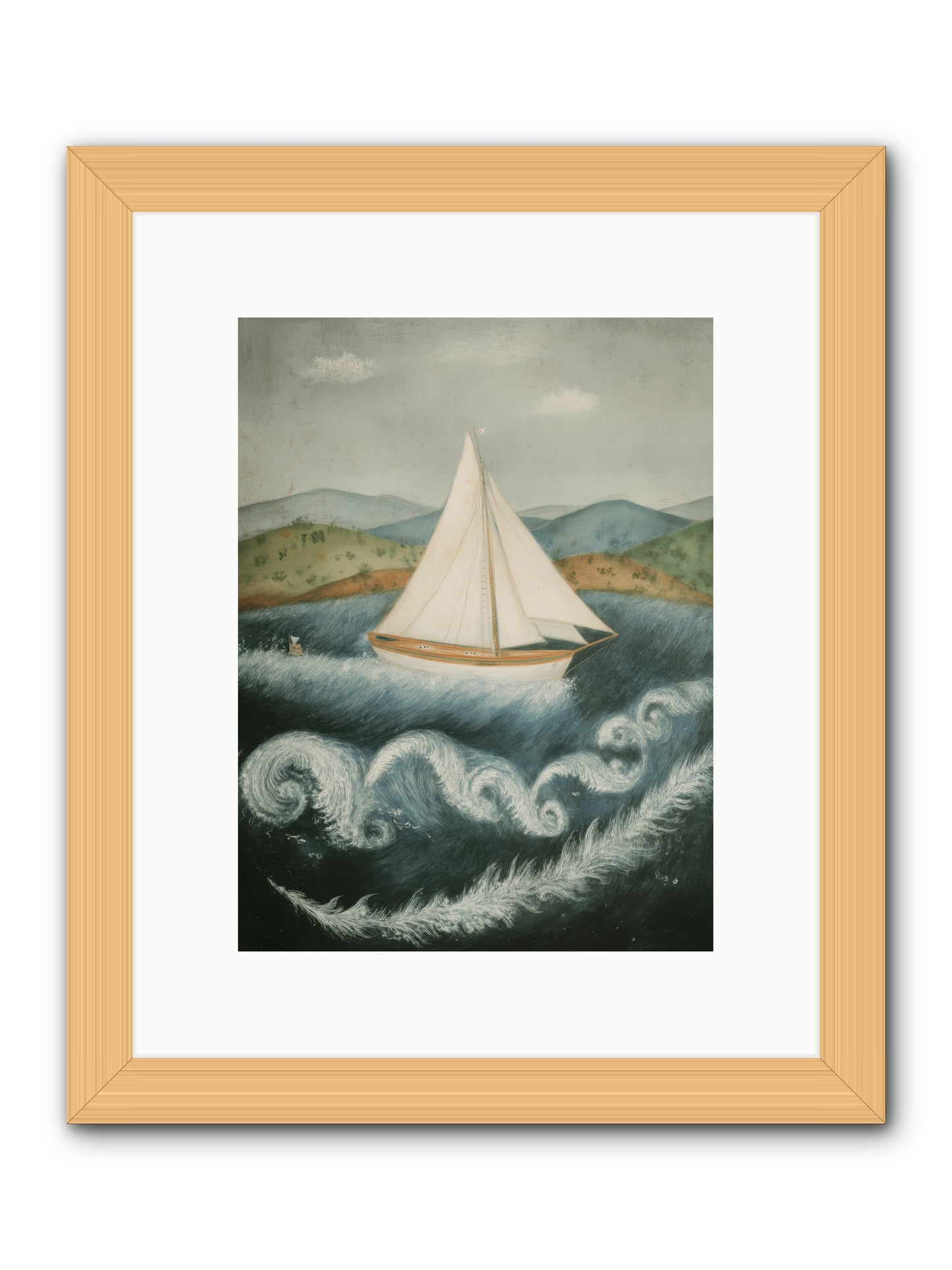 Wave Song Eternal -- Framed Print - Natural 9x12