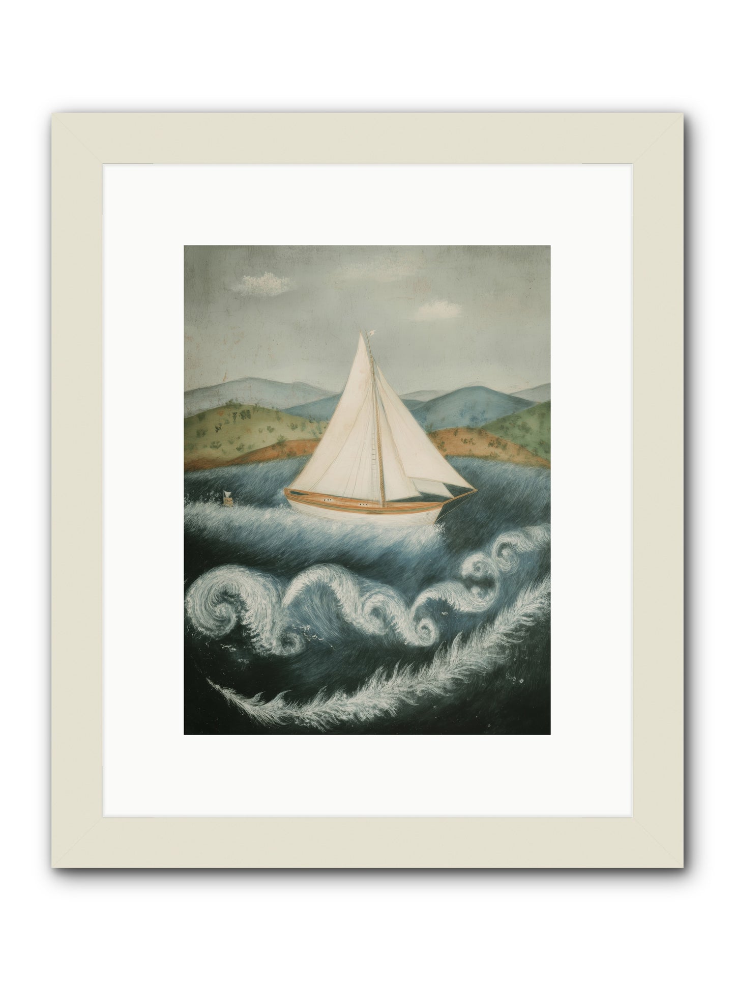 Wave Song Eternal -- Framed Print - White 9x12