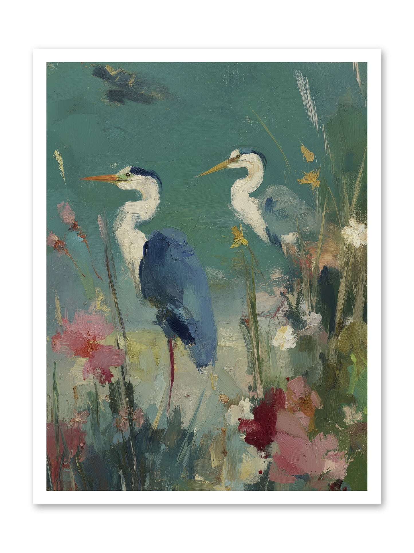 Wave-Whispered Blooms -- Loose Canvas Print 24x32
