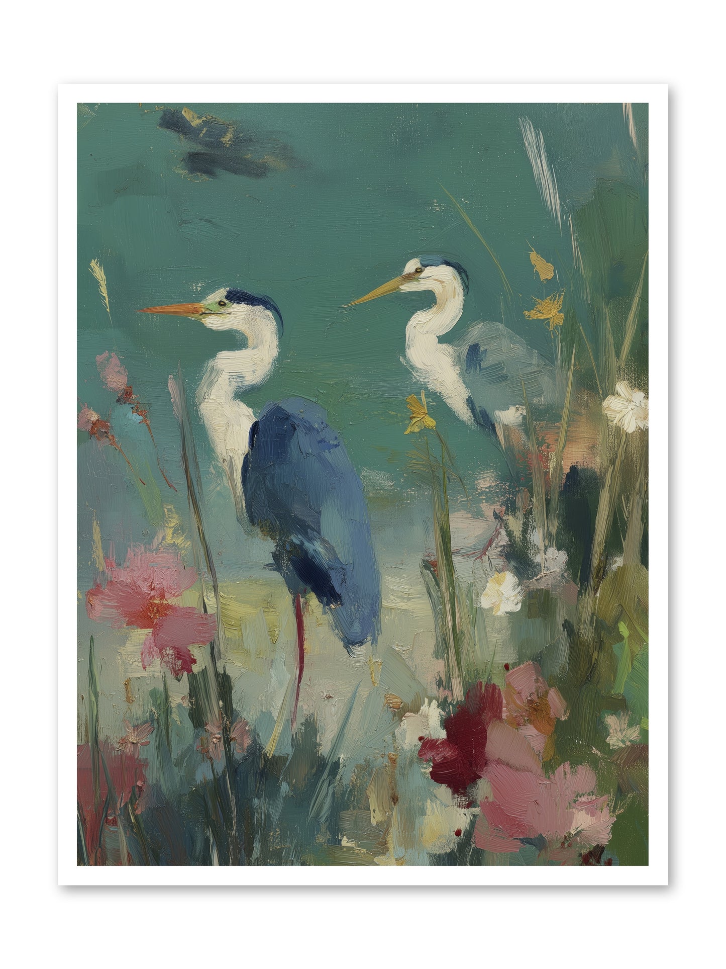 Wave-Whispered Blooms -- Loose Canvas Print 30x40