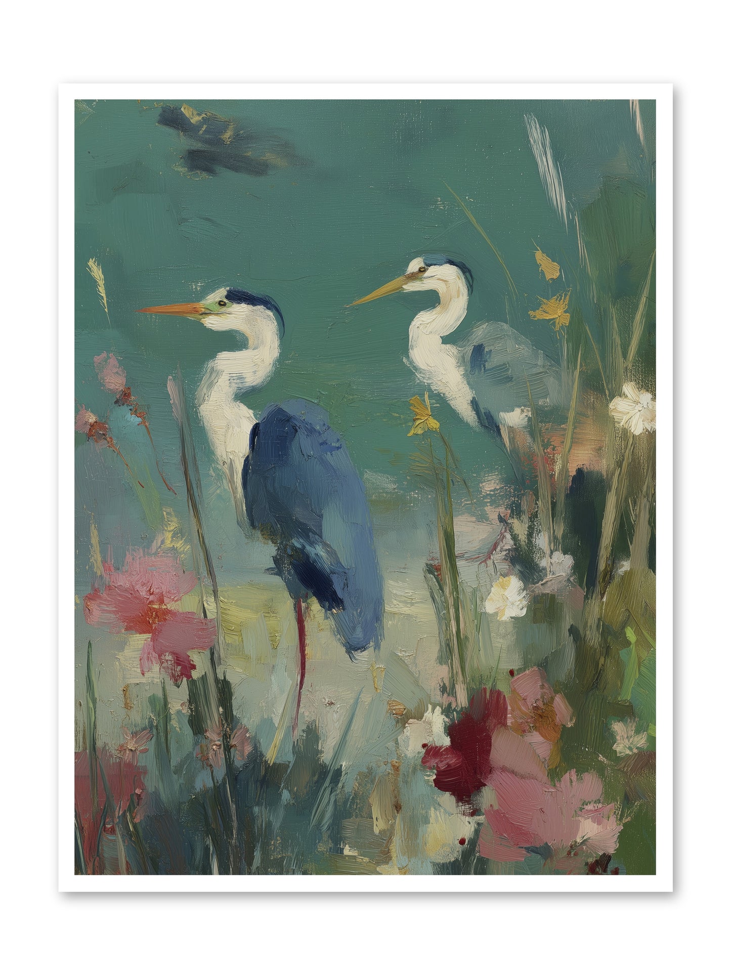 Wave-Whispered Blooms -- Loose Canvas Print 36x48