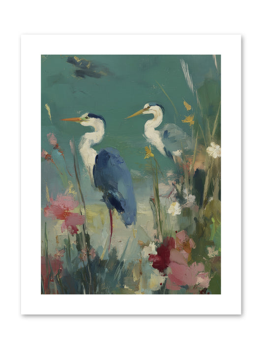 Wave-Whispered Blooms -- Paper Print 9x12