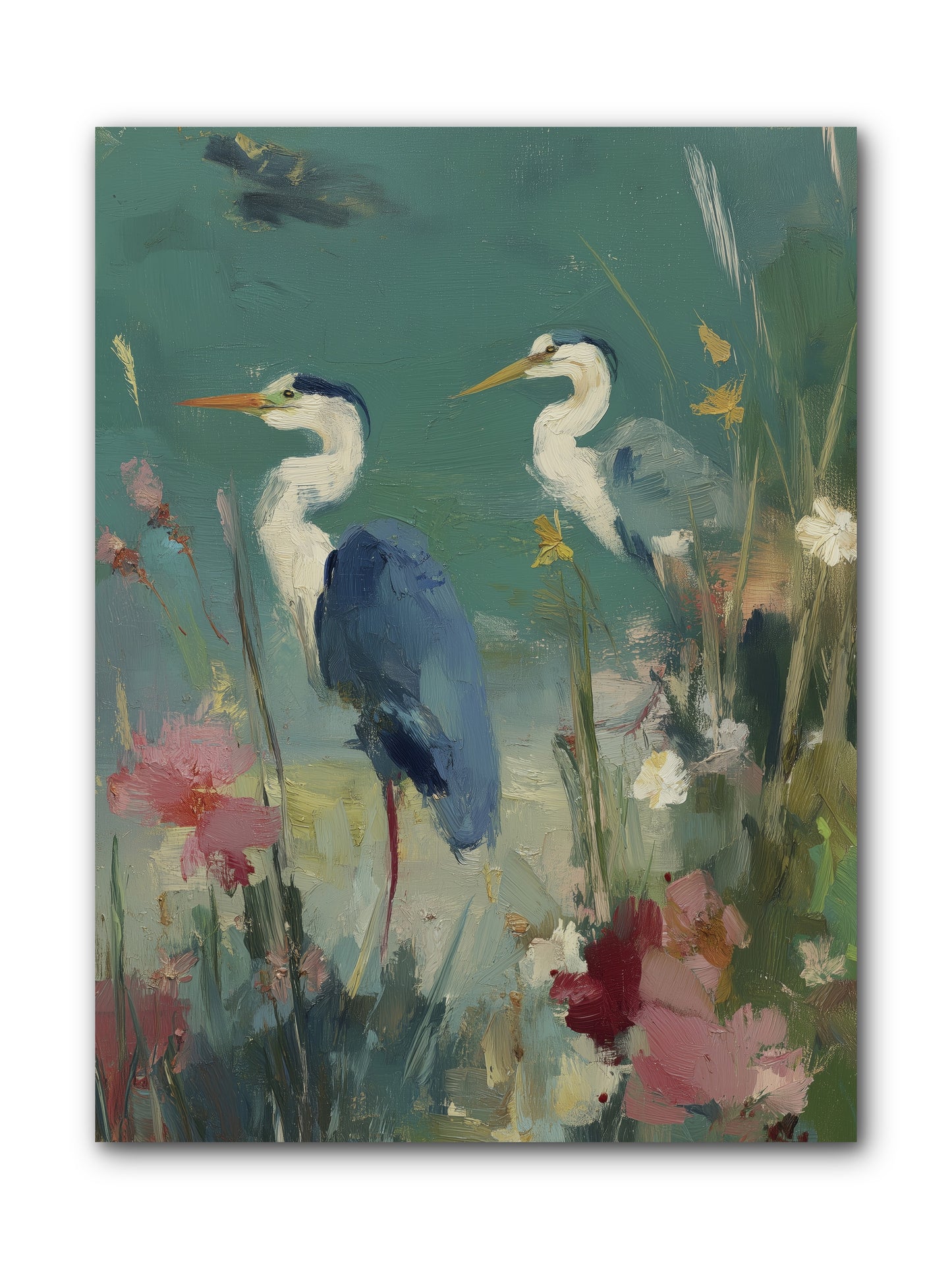 Wave-Whispered Blooms -- Wrapped Canvas 9x12
