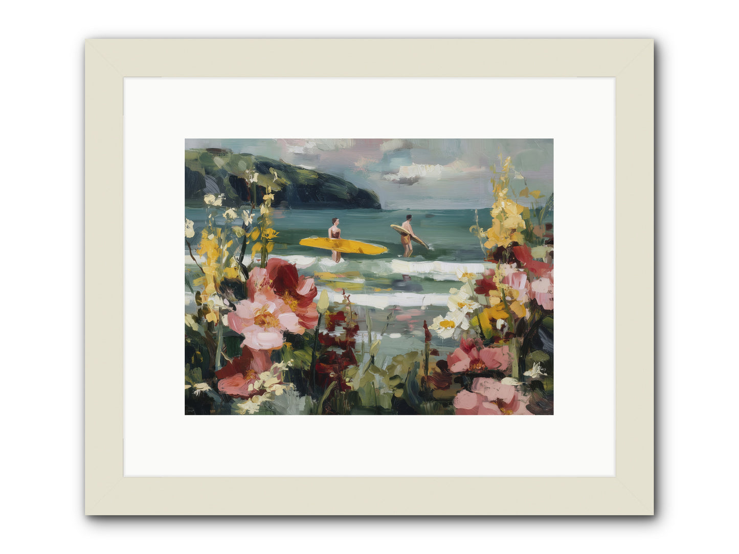Wave Whisperers -- Framed Print - White 12x9
