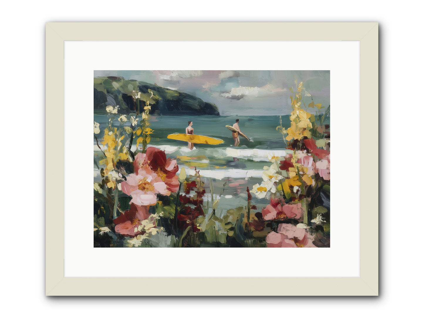 Wave Whisperers -- Framed Print - White 16x12