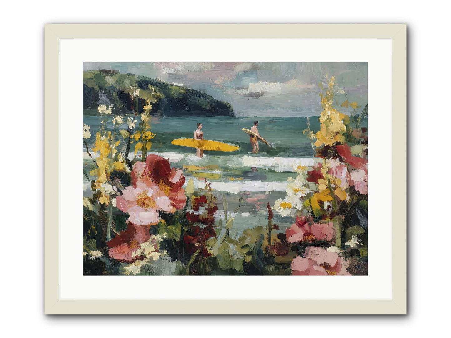 Wave Whisperers -- Framed Print - White 24x18
