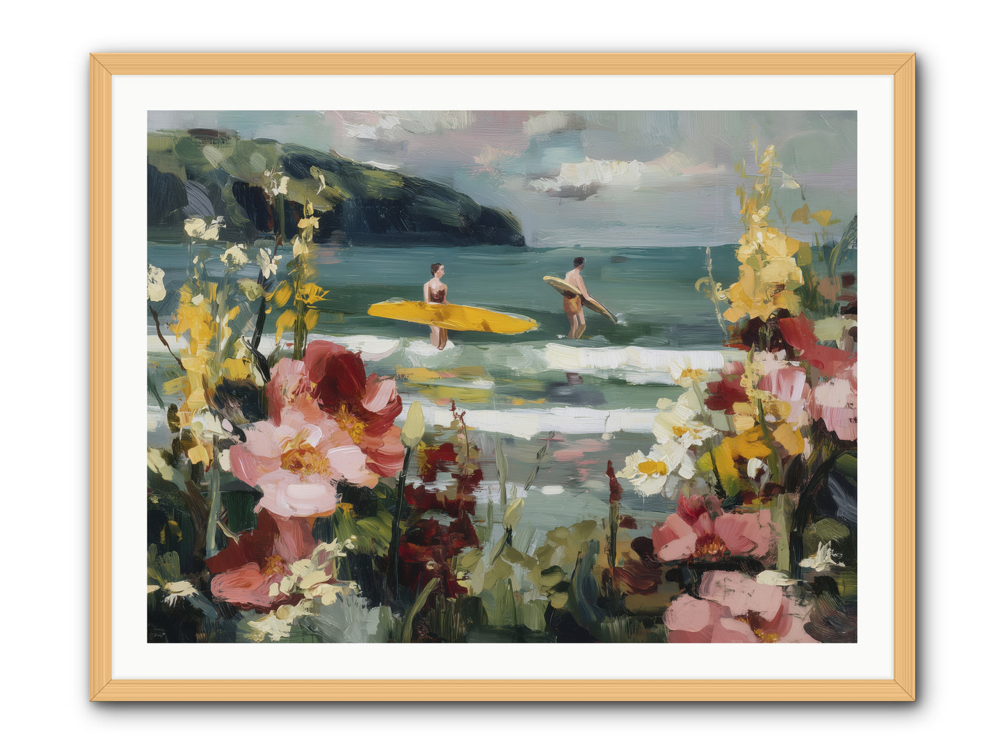 Wave Whisperers -- Framed Print - Natural 40x30