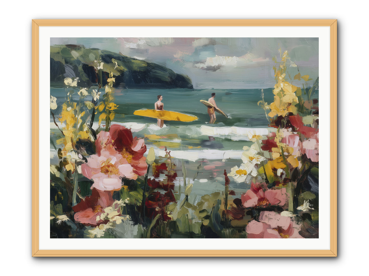 Wave Whisperers -- Framed Print - Natural 48x36