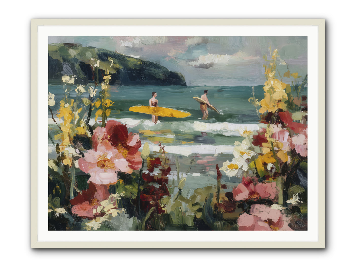 Wave Whisperers -- Framed Print - White 48x36
