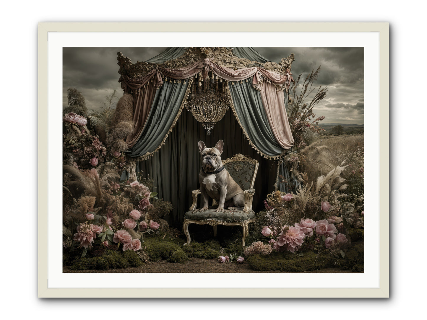 We Fell Into Bloom -- Framed Print - White 40x30