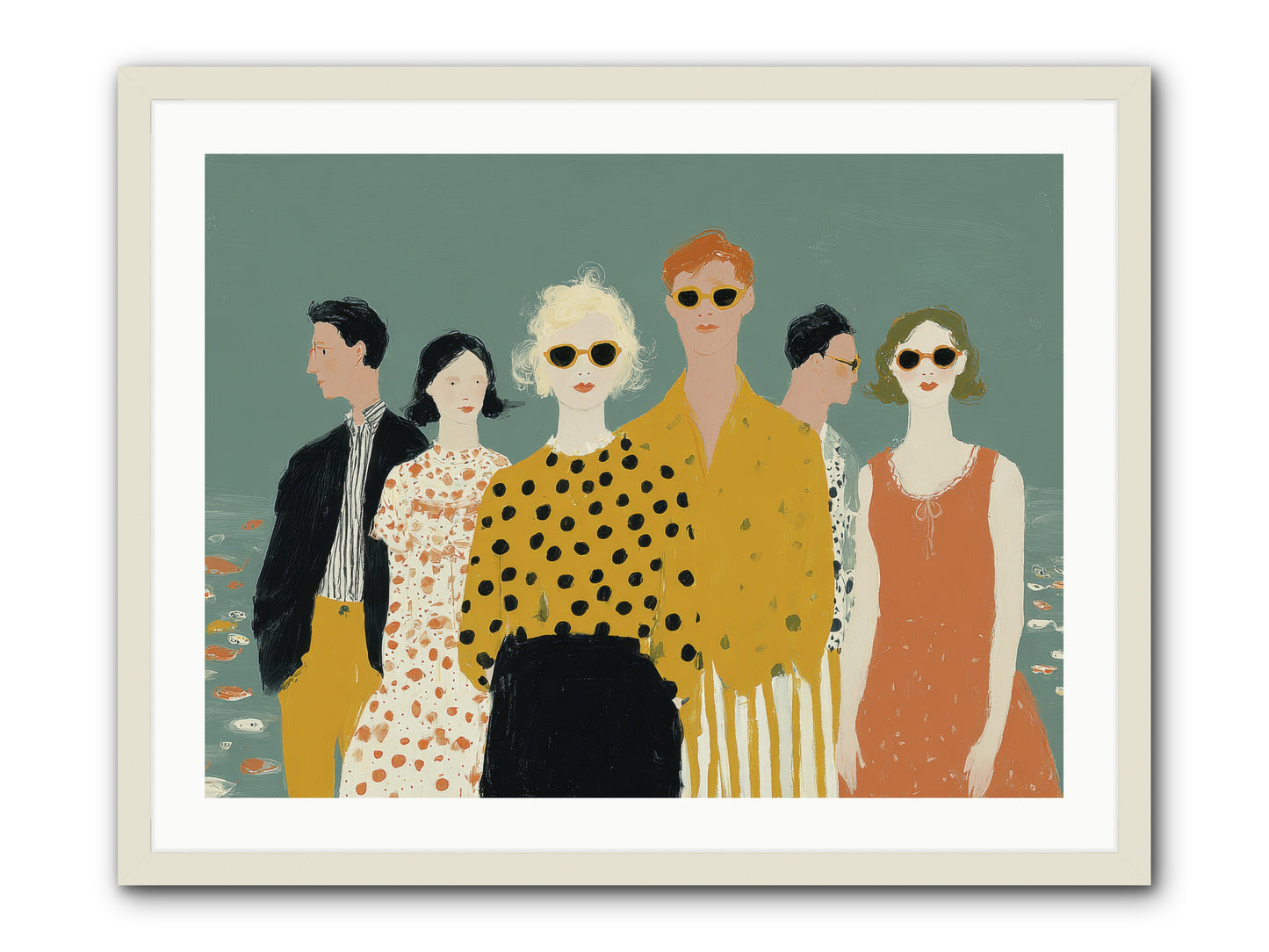 We Forgot to Swim -- Framed Print - White 32x24