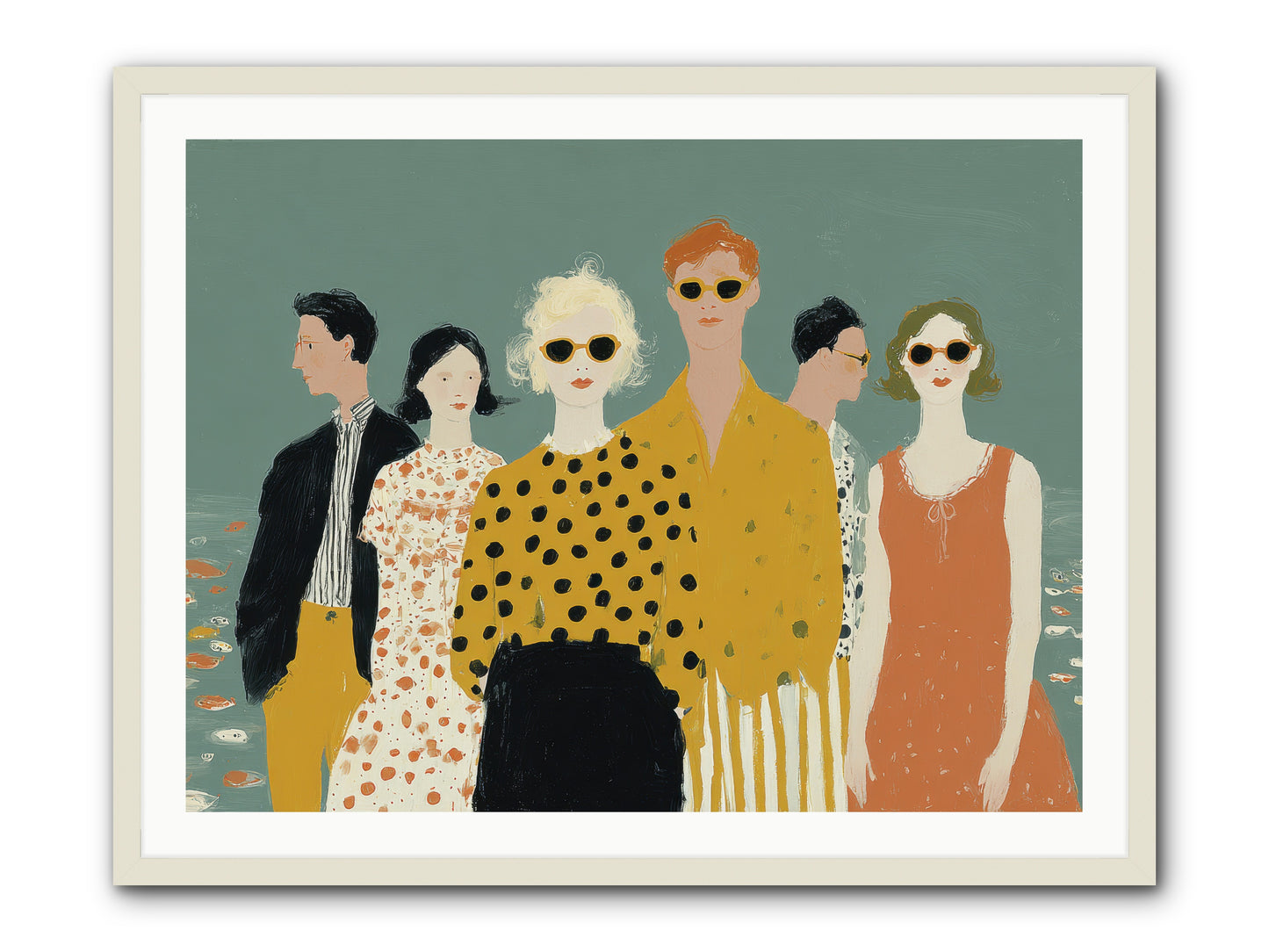 We Forgot to Swim -- Framed Print - White 40x30