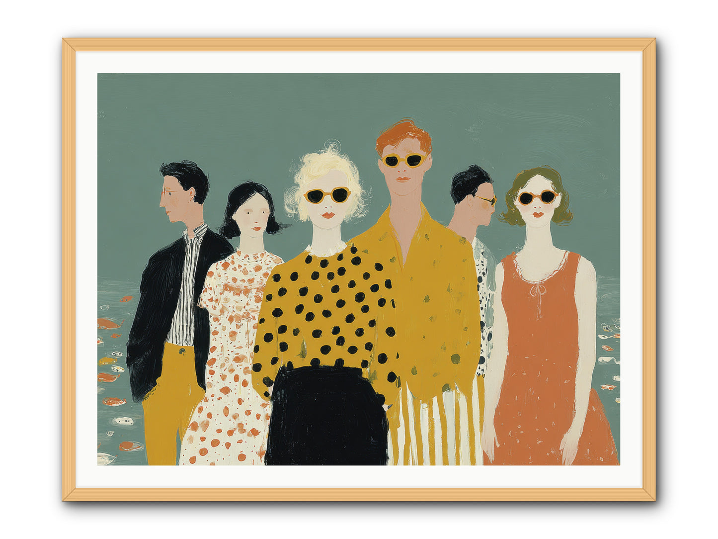 We Forgot to Swim -- Framed Print - Natural 48x36