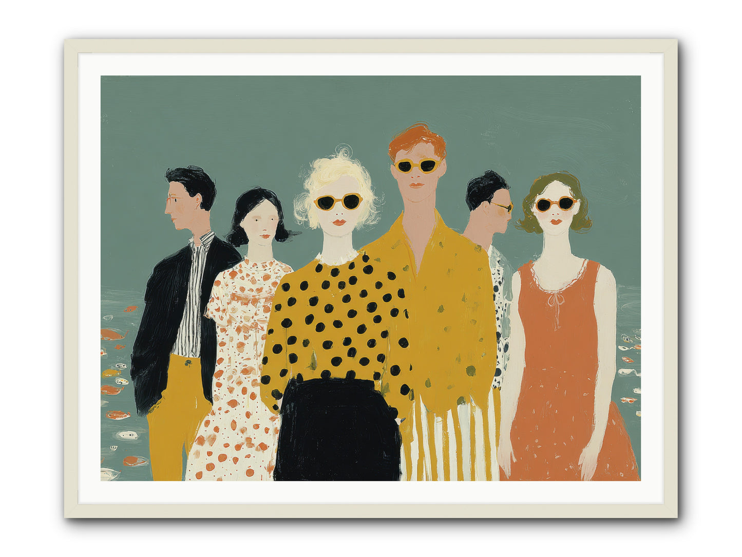 We Forgot to Swim -- Framed Print - White 48x36