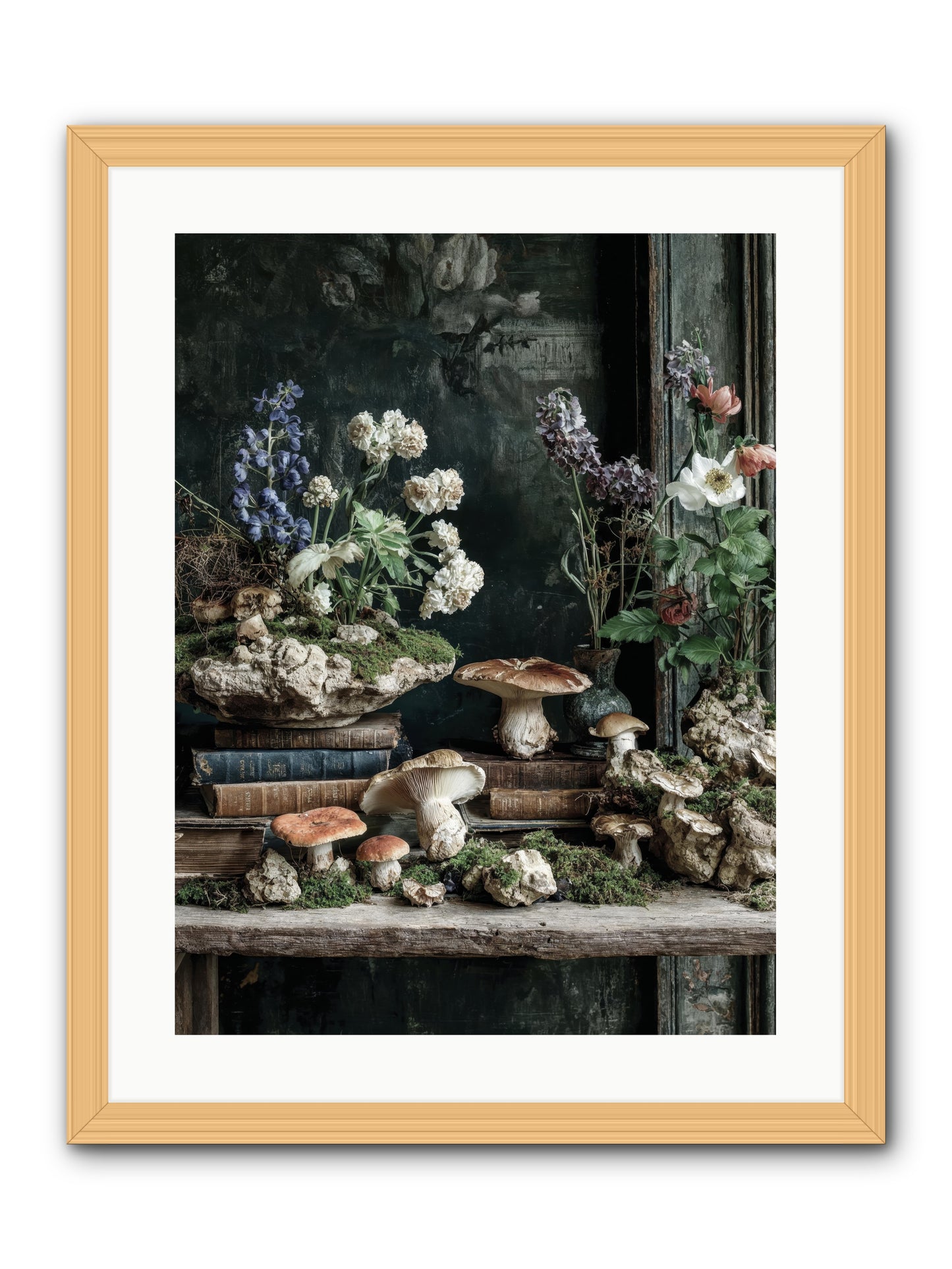 We were swans -- Framed Print - Natural 18x24