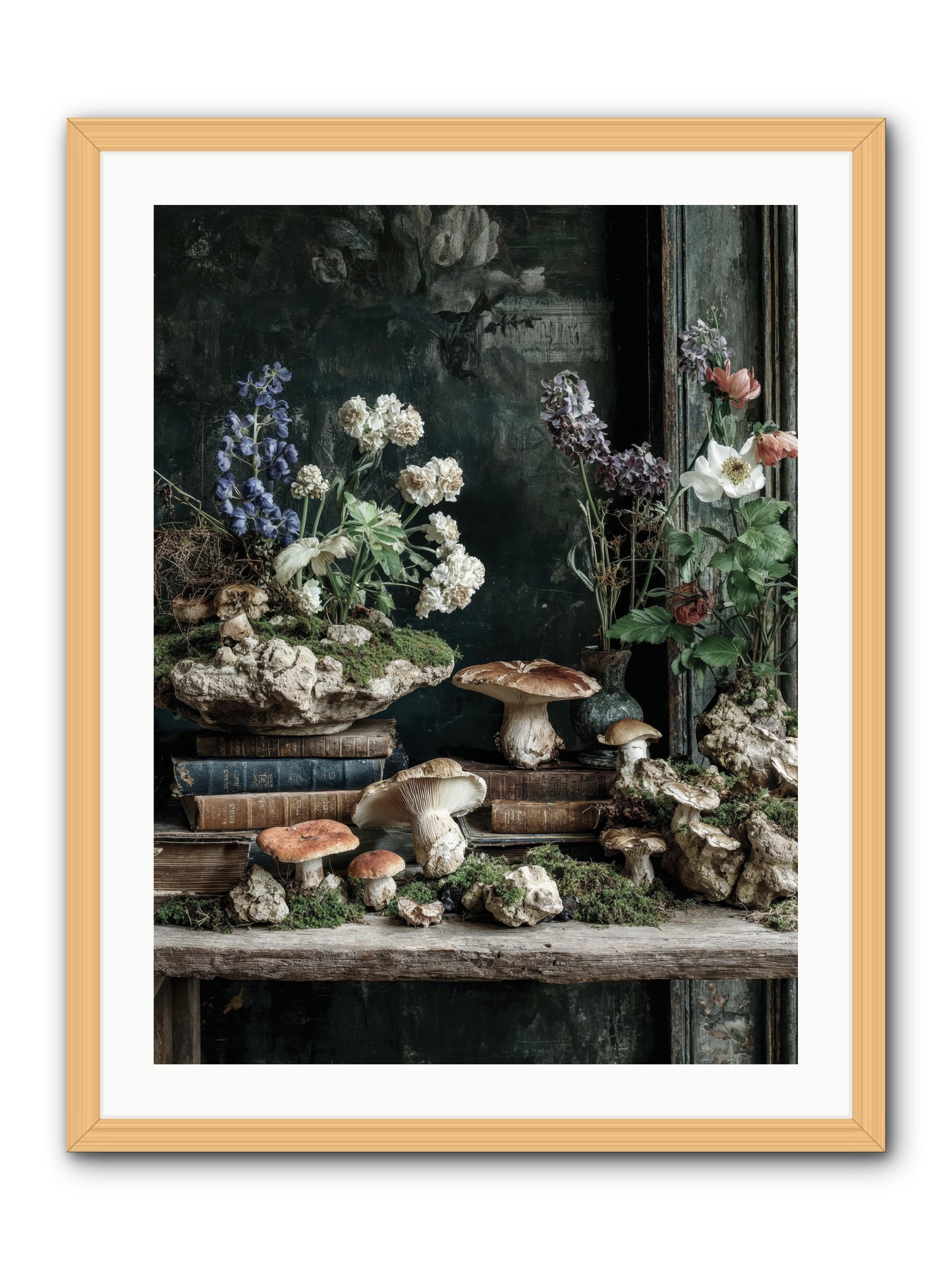 We were swans -- Framed Print - Natural 24x32