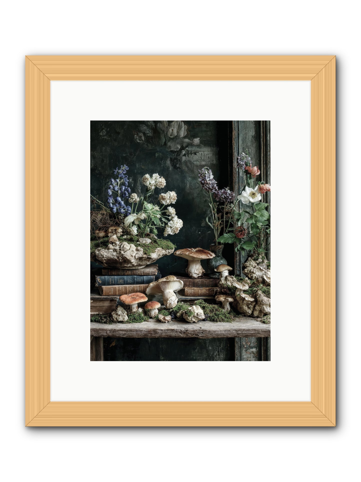 We were swans -- Framed Print - Natural 9x12